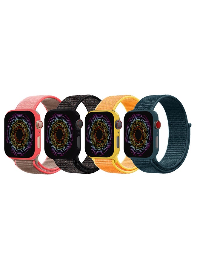 MARGOUN 4 Pack Apple Watch Band 38Mm 40Mm 41Mm Sport Loop Nylon Band Quick Release Soft Fabric Nylon Adjustable Rugged Velcro Replacement Wristband Strap For Men Women Compatible With Series SE/7/6/5/4/3/2/1 Multicolour10 - Image 2