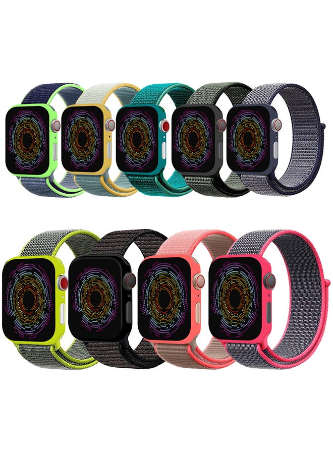 MARGOUN 9 Pack Apple Watch Band 38Mm 40Mm 41Mm Sport Loop Nylon Band Quick Release Soft Fabric Nylon Adjustable Rugged Velcro Replacement Wristband Strap For Men Women Compatible With Series SE/7/6/5/4/3/2/1 Multicolour13 - Image 2