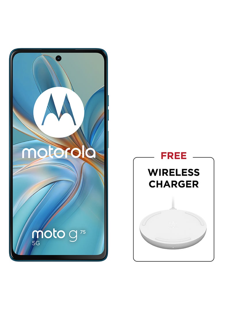 Motorola G75 Dual SIM Aqua Blue 8GB RAM 256GB 5G With Free Belkin Wireless Charger - Middle East Version  - Image 1