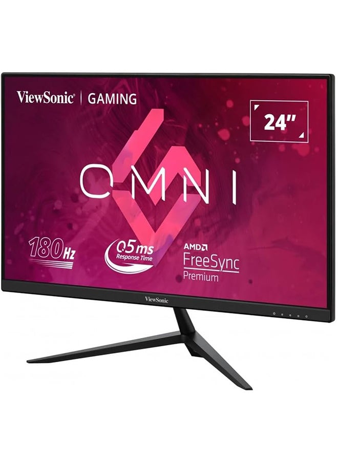فيوسونيك Omni VX2428 24 Inch Gaming Monitor 180hz 0.5ms 1080p IPS with FreeSync Premium, Frameless, HDMI, and DisplayPort Black  - Image 1