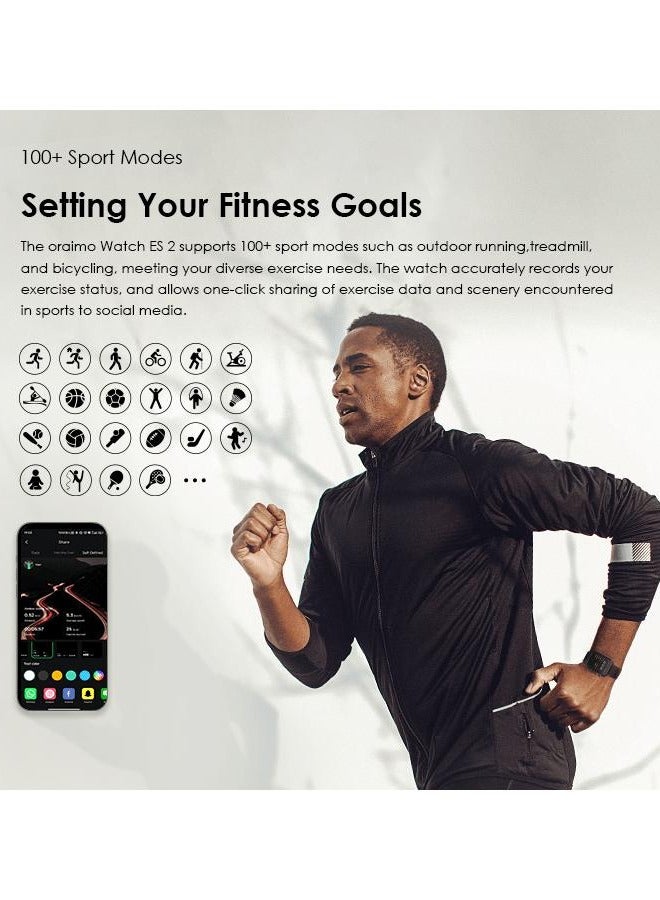 Oraimo - 300 mAh Oraimo Watch ES 2 1.95″ AMOLED IP68 Smart Watch Black - Image 1