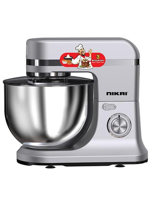 Kitchen Stand Mixer Machine, Large Capacity, Stainless Steel Bowl,  Perfect Baking Results, LED Display, Easy Mixing And Kneading 1500 W NSM1200A Silver