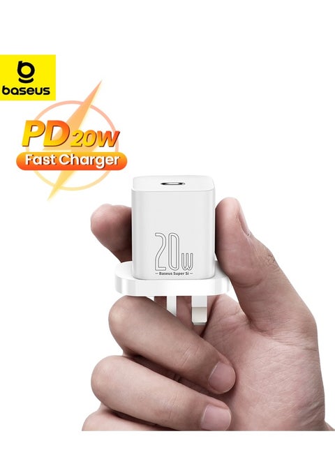 20W iPhone Charger Type C PD 3.0 Fast USB C Charger iPhone 15 Fast Charger Head Type-C Power Plug Universal Travel Adapter USB-C Plug For iPhone 15/15 Pro Max/15 Pro/15 Plus/14/13/12/11, And More White