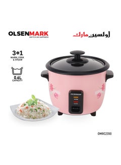 Olsenmark Rice Cooker 0.6 L 350 W OMRC2350H Pink/Silver  - Image 1