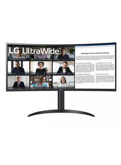 LG 34-Inch UltraWide WQHD VA Curved Monitor with USB Type-C, 100Hz Refresh Rate, 5ms (GtG) 16.7M Colors / sRGB 99%, AMD FreeSync, One Click Stand, USB-C 65 W, DP / HDMI | 34WR55QC-B | Black  - Image 1