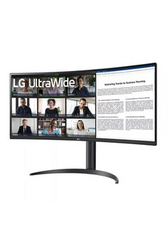 LG 34-Inch UltraWide WQHD VA Curved Monitor with USB Type-C, 100Hz Refresh Rate, 5ms (GtG) 16.7M Colors / sRGB 99%, AMD FreeSync, One Click Stand, USB-C 65 W, DP / HDMI | 34WR55QC-B | Black  - Image 2