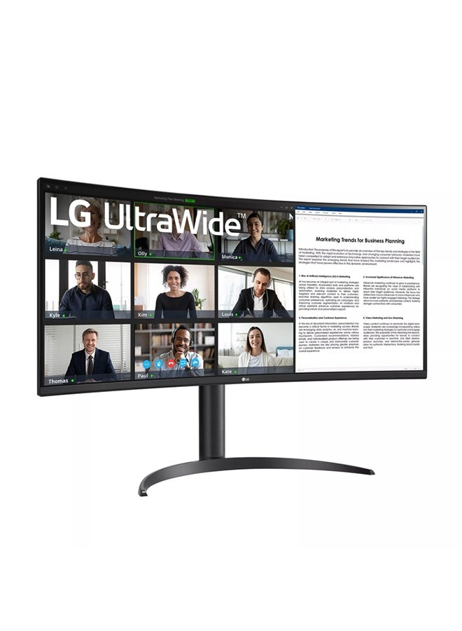 إل جي شاشة منحنية فائقة العرض مقاس 34 بوصة مزودة بشاشة WQHD HDR10 ومعدل تحديث 100 هرتز ومنفذ USB من النوع C  - Image 3