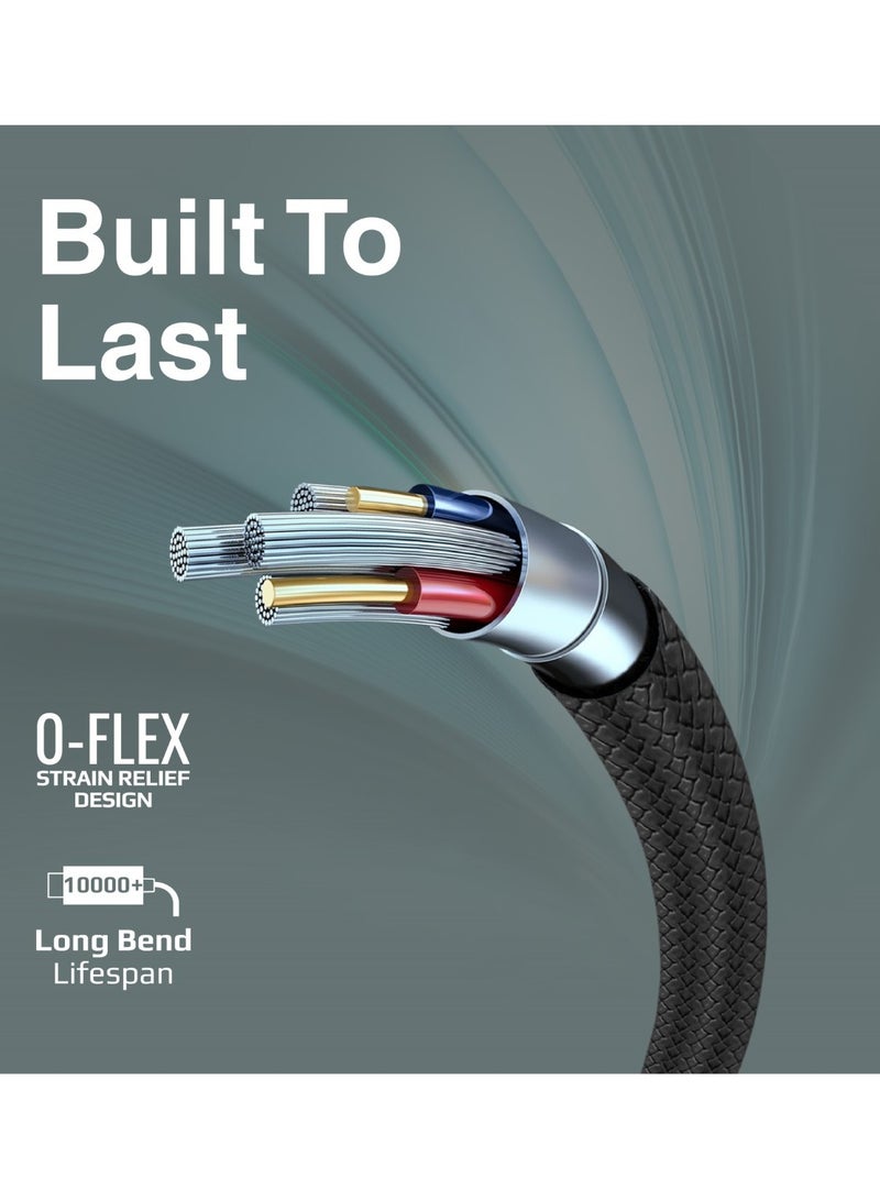 PROMATE USB-A to Type-C™ Cable, Premium Tangle-Proof Silicone 10W Fast-Charging Cable With 480 Mbps Data Transfer, 10000 Long Bend Lifespan And 100Cm Cable For USB-C™ Smartphones, Tablets, XCord-AC Black  - Image 4