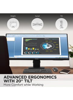 ViewSonic VA3456-MHDJ 34 Inch 21:9 UltraWide WQHD 1440p Monitor Frameless IPS with Ergonomics Design HDMI and DisplayPort Inputs for Home and Office Black  - Image 3