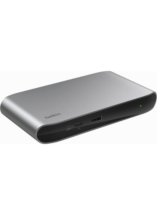 belkin Thunderbolt 4 Docking Station, 5-in-1 USB-C Multiport Core Hub w/ 96W Power Delivery for Mac, Windows, Single 8K or Dual 4K Display, Thunderbolt 4 Cable & Power Supply Included Space Grey  - Image 1