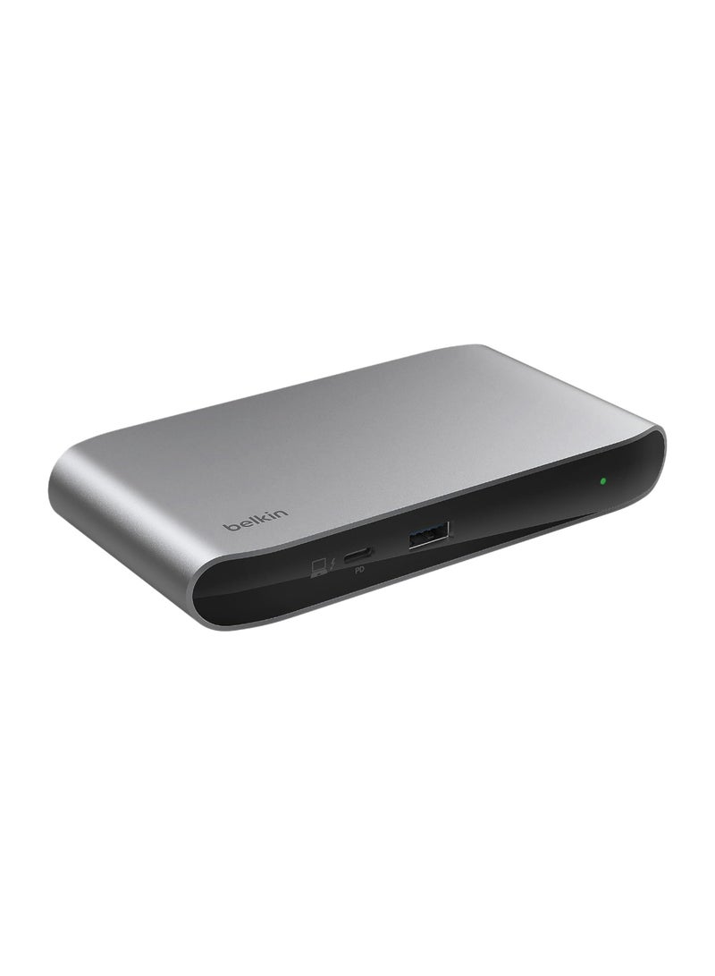 belkin Connect Thunderbolt 4 Docking Station, 5-in-1 USB-C Multiport Core Hub With 96W Power Delivery for Mac, Windows, Single 8K or Dual 4K Display, Thunderbolt 4 Cable And Power Supply Included Space Grey  - Image 1
