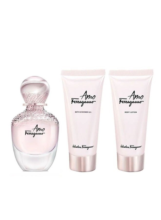 Salvatore Ferragamo Amo Mini Gift Set(EDP 5ml + Body Lotion 30ml + Shower Gel 30ml) 65ml  - Image 1
