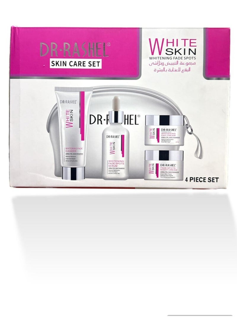 DR. RASHEL Whitening And Fade Spots Skin Care Set Of 4 Pieces Night Cream Day Cream Lightening Lotion Whitening Serum 50+50+50+80grams  - Image 1