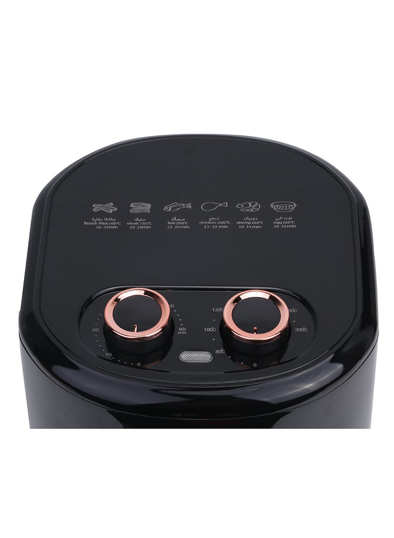 4L Air Fryer with Temperature Control 80-200°C|Healthy & Oil-Free Cooking| Auto Cook Menu Function with 2 Temperature Control Knobs| High-speed Air Circulation Technology with Overheat Protection 4 L 1200 W SAF-320N Black