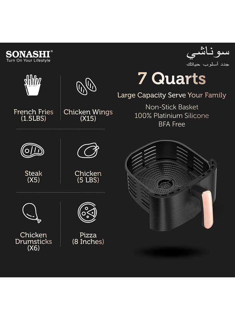 4L Air Fryer with Temperature Control 80-200°C|Healthy & Oil-Free Cooking| Auto Cook Menu Function with 2 Temperature Control Knobs| High-speed Air Circulation Technology with Overheat Protection 4 L 1200 W SAF-320N Black
