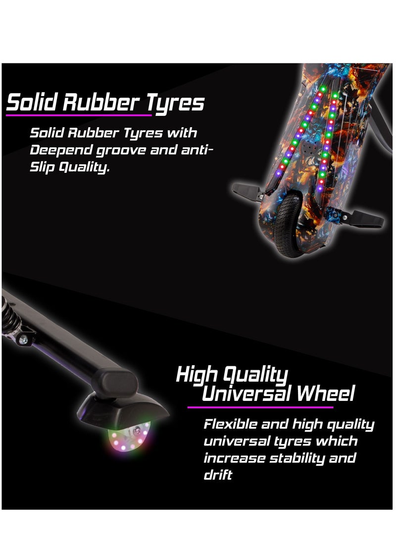 MYTOYS 36V Drifting Scooter 3 Wheel Electric Scooter 3 Driving Modes Bluetooth Speaker Lights Shock Absorber Safety Gears Speed Up To 20KM/h 94cm - Image 4