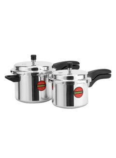 Royalford 3.0 L & 5.0 L Combo Aluminum Pressure Cooker | Equipped with Improved Pressure Regulator, Handle, Anti Implosion Lid and Stepped Bottom Design Silver 3Litter and 5 Littercm  - Image 2