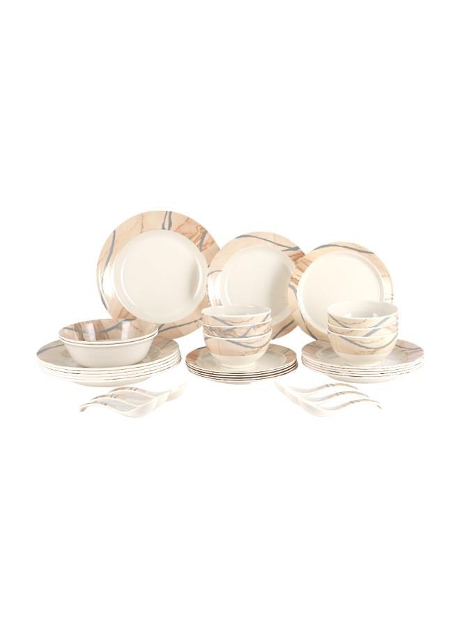 Royalford Royalford 32Pc Melamine Dinner Set ,break resistant ,freezer safe and Top Rack Dishwasher Safe Beige & Brown 10inch  - Image 3