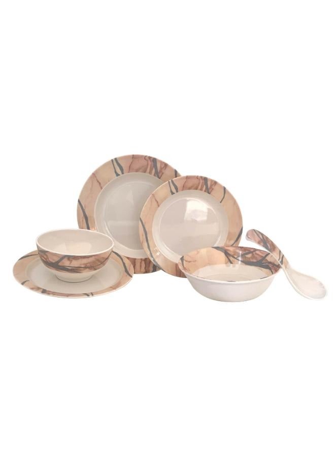 Royalford Royalford 32Pc Melamine Dinner Set ,break resistant ,freezer safe and Top Rack Dishwasher Safe Beige & Brown 10inch  - Image 4