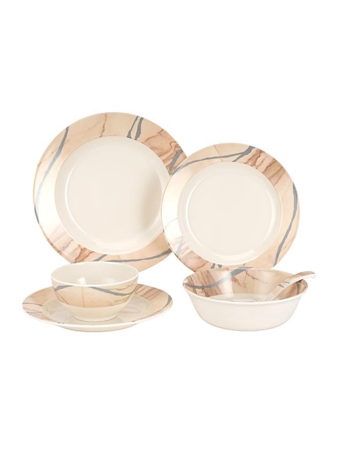 Royalford Royalford 32Pc Melamine Dinner Set ,break resistant ,freezer safe and Top Rack Dishwasher Safe Beige & Brown 10inch  - Image 5