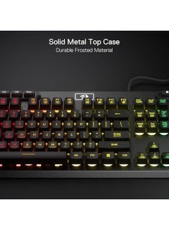 REDRAGON K513 RGB Membrane Gaming Keyboard, Standard 104 Keys Linear Mechanical-Feel Keyboard w/ 5 Extra On-Board Macro G Keys, Dedicated Media Control, Solid Metal Top Case  - Image 3