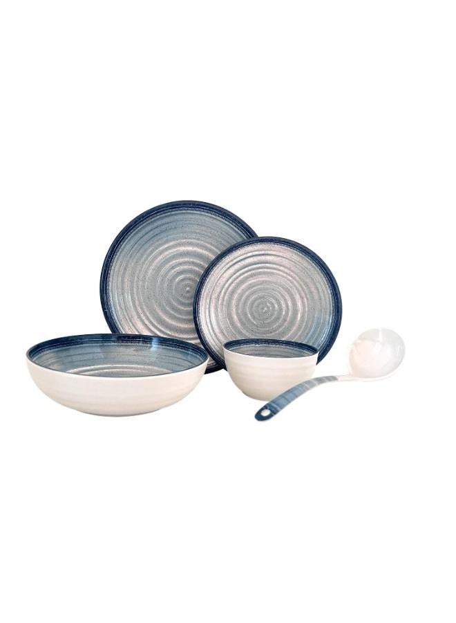 Royalford Royalford  20Pc Melamine Dinner Set  break resistant ,freezer safe and Top Rack Dishwasher Safe white and blue  - Image 3