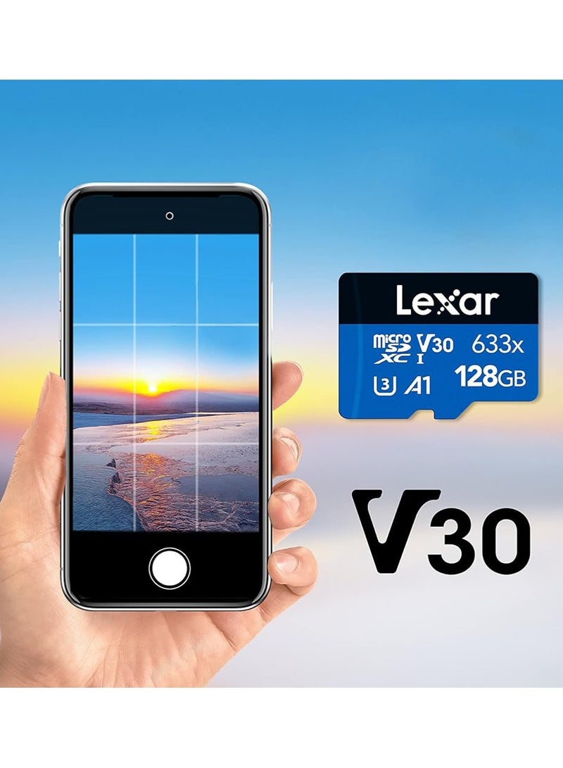 Lexar - Lexar 633x Micro SD Memory Card for Smartphones/Tablets/Cameras, 128GB 100MB/s 128 GB - Image 1