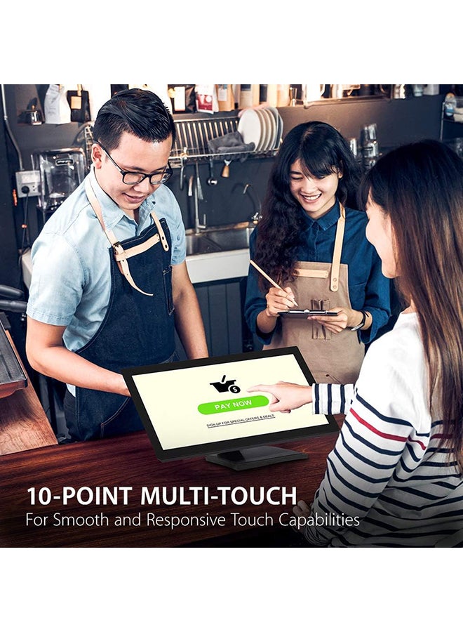 TD2760 27 Inch 1080p 10-Point Multi Touch Screen Monitor with Advanced Ergonomics RS232 HDMI and DisplayPort Black