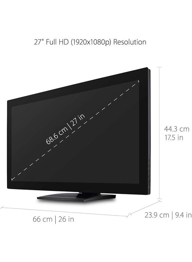 TD2760 27 Inch 1080p 10-Point Multi Touch Screen Monitor with Advanced Ergonomics RS232 HDMI and DisplayPort Black