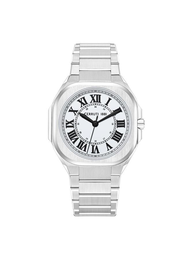 CERRUTI 1881 Men's Cerruti 1881 Leadi Analog White Watch Sapphire Coated Curve Glass And Stainless Steel Bracelet 42mm Water Resistant 5 ATM - CIWGH0042601  - Image 1