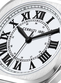 CERRUTI 1881 Men's Cerruti 1881 Leadi Analog White Watch Sapphire Coated Curve Glass And Stainless Steel Bracelet 42mm Water Resistant 5 ATM - CIWGH0042601  - Image 4
