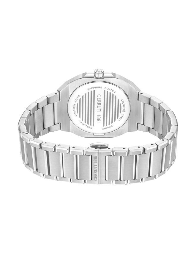 CERRUTI 1881 Men's Cerruti 1881 Leadi Analog White Watch Sapphire Coated Curve Glass And Stainless Steel Bracelet 42mm Water Resistant 5 ATM - CIWGH0042601  - Image 3