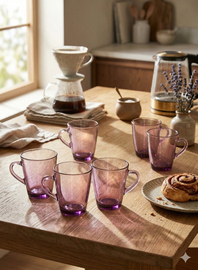 Pasabahce 6 Pieces Penguen Mug. Purple - Image 1