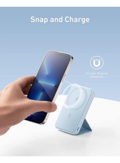 Anker 5000 mAh Power Bank, 622 Magnetic Battery (MagGo), 5000mAh Foldable Magnetic Wireless Portable Charger and USB-C for iPhone 16/16 Plus/16 Pro/16 Pro Max, iPhone 15/14/13 Series Blue Blue  - Image 3