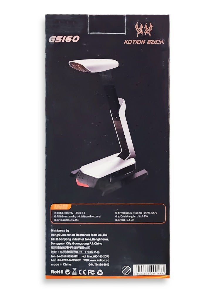 KOTION EACH - GS130 USB Gaming Microphone for PC (Grey Black) - Image 1