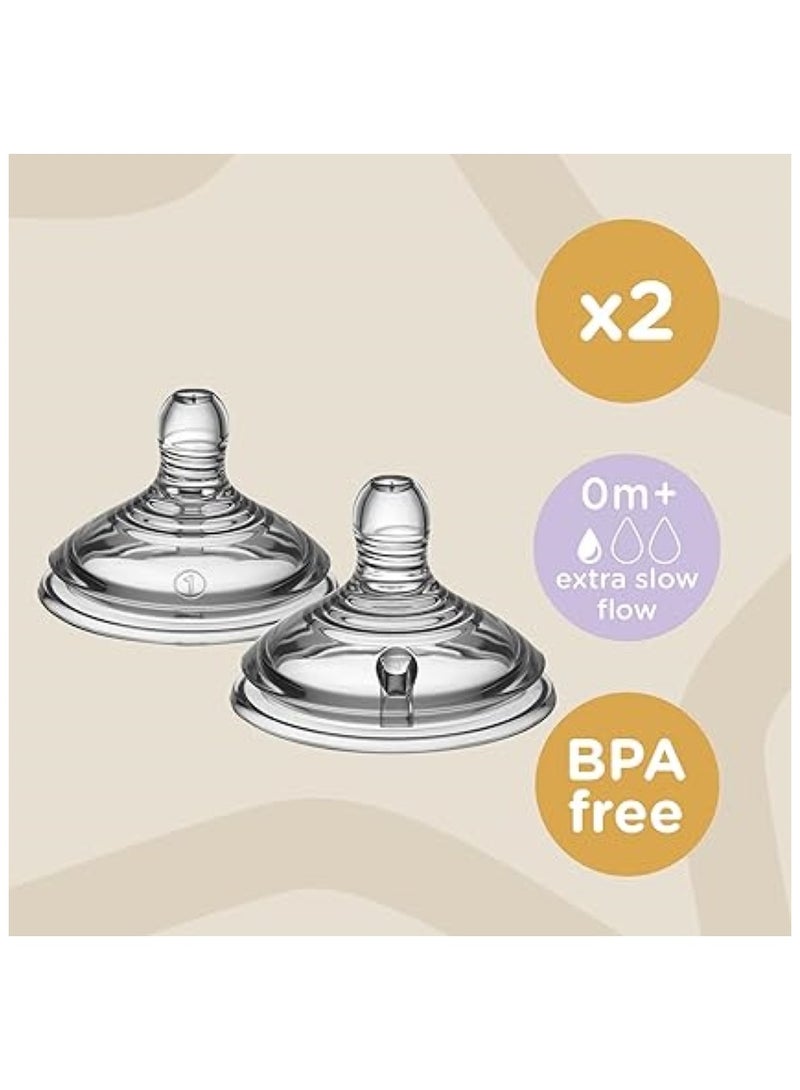 تومي تيبي حلمات زجاجات الرضاعة متوسطة التدفق من Closer To Nature - Image 2