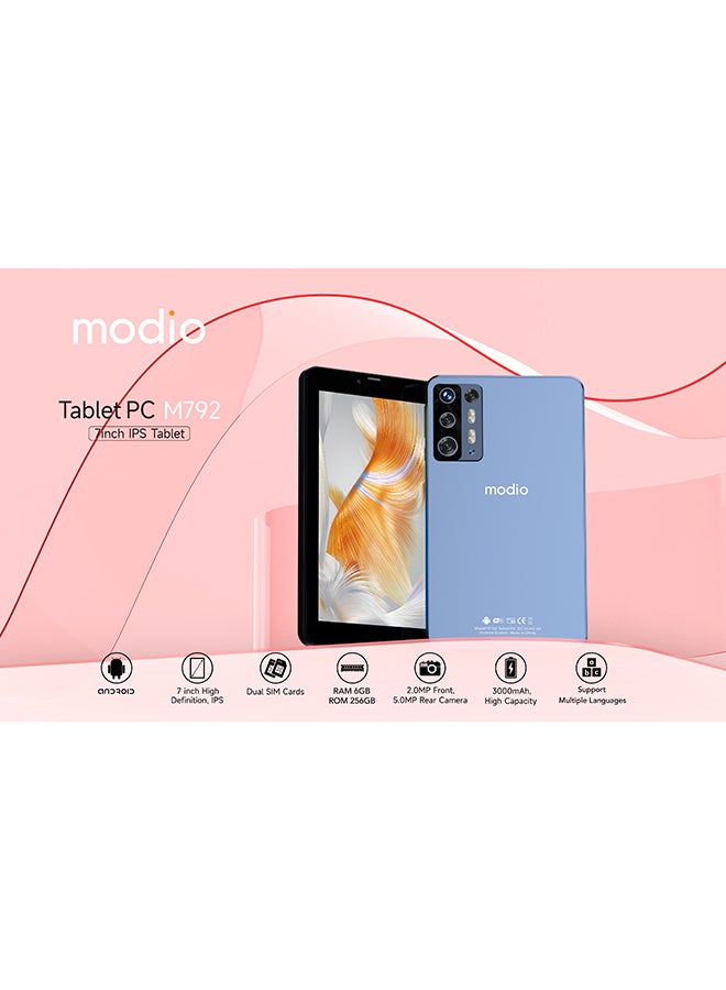 modio M792 7 Inch High Definition Display 5G Tablet, 6Gb Ram 256Gb Gold - Image 5