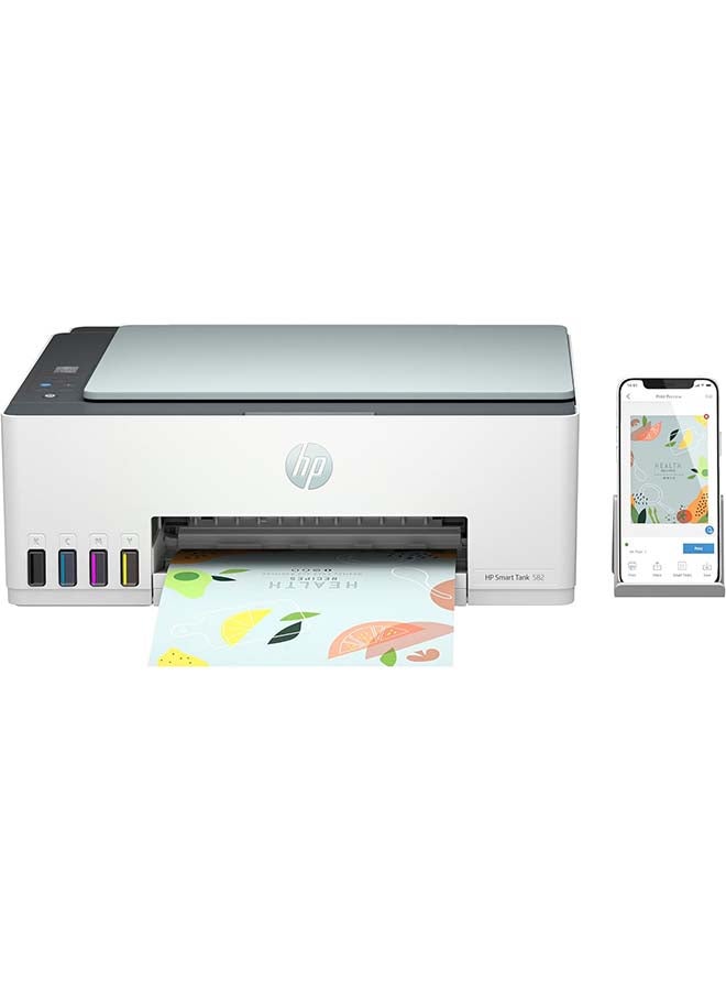 HP - Smart Tank 582 Wireless All-in-One Printer, Print, Scan, Copy; Up to 18,000 black or 6,000 color pages - [4A8D6A] Green - Image 1