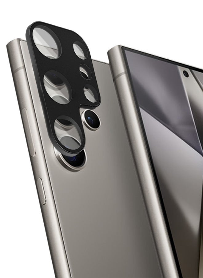 مارجون - واقي عدسة الكاميرا Samsung Galaxy S24 Ultra، صديق للبيئة، صلابة 9H فائقة الدقة ومضادة للخدش، سهل التركيب، واقي عدسة من الزجاج المقوى للحماية من السقوط، أسود - Image 1