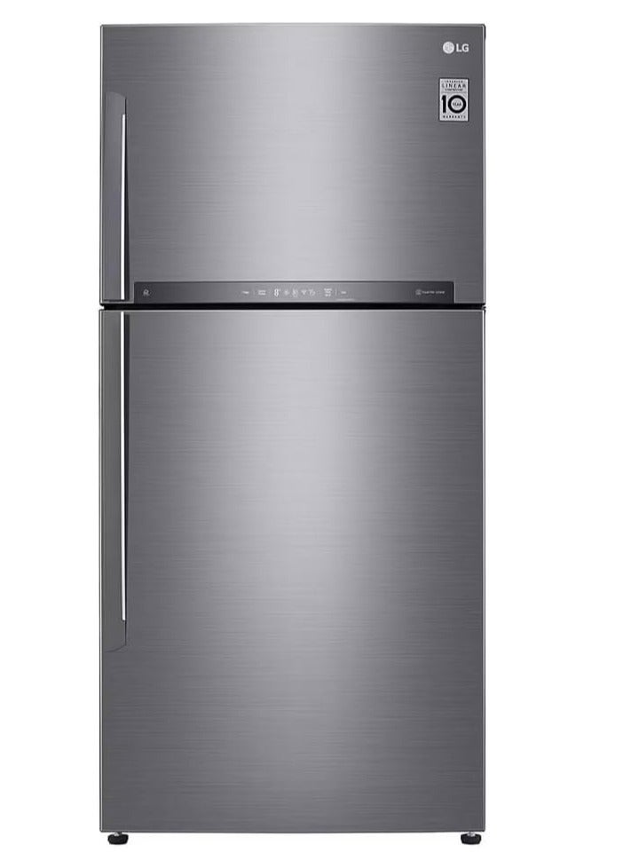 LG - No-Frost Refrigerator, 592 Liters, Inverter Motor, Silver - Linear Compressor - 21 Cubic Feet - Digital - Hygiene Fresh Filter - Door Cooling- GR-H822HLHM GR-H822HLHM Silver