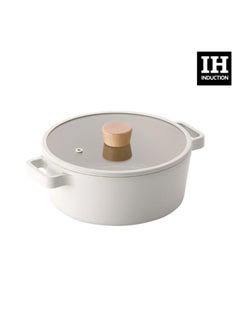 Neoflam Fika Cast Stock Pot Casserole With Glass Lid 9.5" Off-White 9.5 inchescm  - Image 4