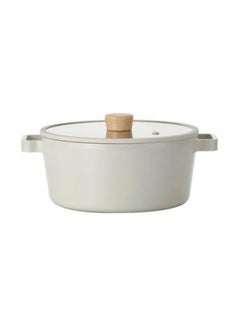 Neoflam Fika Cast Stock Pot Casserole With Glass Lid 9.5" Off-White 9.5 inchescm  - Image 1