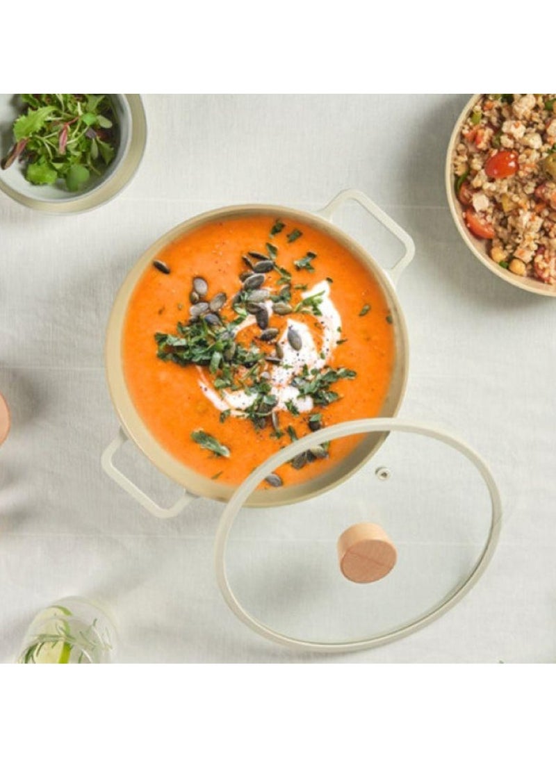 Neoflam Fika Cast Stock Pot Casserole With Glass Lid 8.5" Light Grey Mediumcm - Image 5