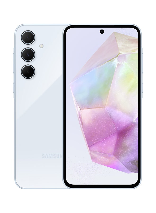 سامسونج هاتف Galaxy A35 ثنائي الشريحة بلون أزرق ثلجي رائع وذاكرة وصول عشوائي (RAM) سعة 8 جيجابايت وذاكرة تخزين داخلية 128 جيجابايت يدعم تقنية 5G - إصدار الشرق الأوسط - Image 1