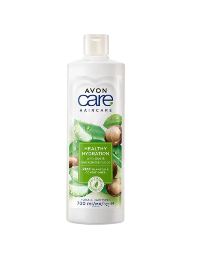 AVON Avon Care Aloe & Macadamia Nut Oil 2 in 1 Shampoo & Conditioner 700ml 