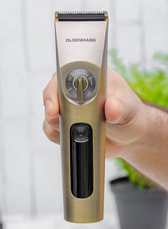Olsenmark Professional Hair and Beard Trimmer OMTR4102, Waterproof IPX6 LED Display Gold  - Image 2