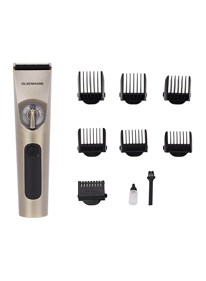Olsenmark Professional Hair and Beard Trimmer OMTR4102, Waterproof IPX6 LED Display Gold  - Image 1