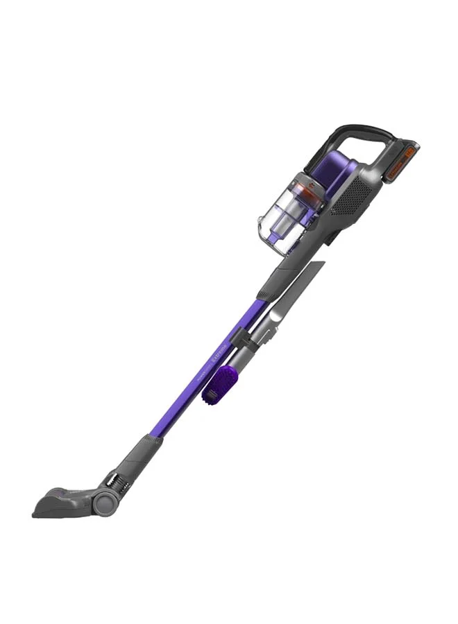 BLACK+DECKER 4-in-1 Cordless Stick Vacuum Cleaner, 18V, 1.5Ah Battery, 55-Minute Runtime, 38 Air Watts Suction Power, 650ml Dustbowl, Ideal for Pet Owners, Lightweight Design, Easy Storage 500 ml 27 W BDPSE1815P-QW ‎Titanium/Purple