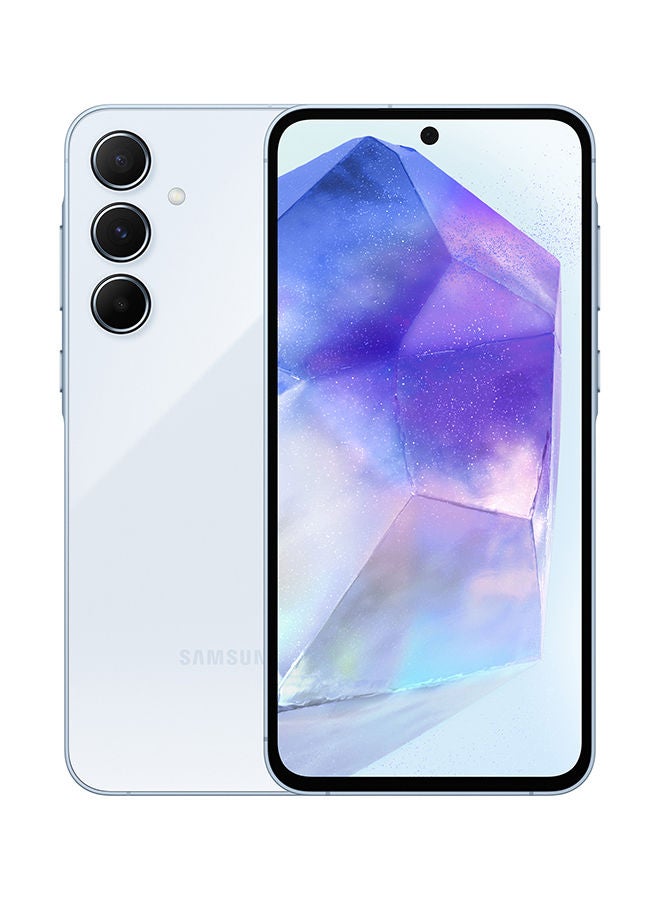 سامسونج هاتف Galaxy A55 ثنائي الشريحة بلون أزرق ثلجي رائع وذاكرة وصول عشوائي (RAM) سعة 8 جيجابايت وذاكرة داخلية 256 جيجابايت يدعم تقنية 5G - إصدار الشرق الأوسط - Image 1