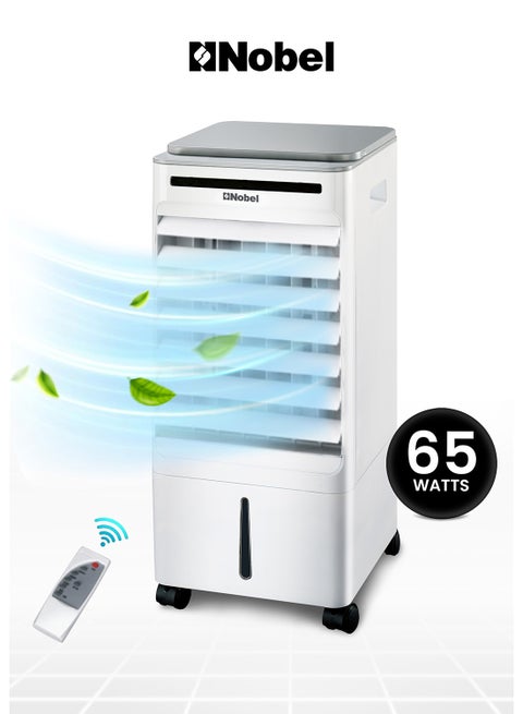 Air Cooler, Water Tank, 3-Speed, Ionizer, Auto Swing, 7.5H Timer, Efficient Cooling, Purified Air, Swing Oscilations, Compact Design With Remote 6 L 65 W NAC30R White